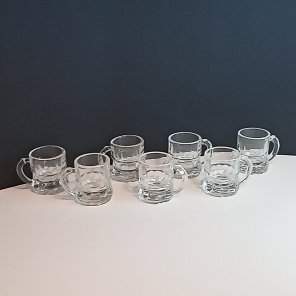 Federal Glass Dining Vintage Federal Glass Mini Beer Mugs Set Of 7